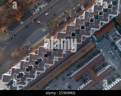 Cordoba Spain apartment building with zig-zag design flat roof on Avenida de Republica de Argentina Stock Photo