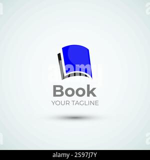 Blue study education and book logo Stock Vector