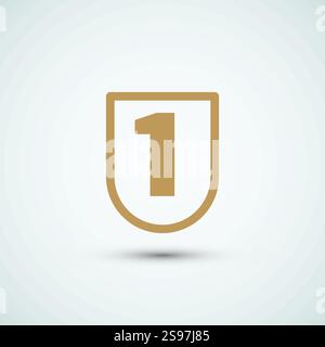 Number one shield logo icon design template icon Stock Vector