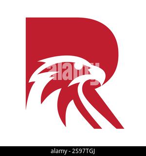 Initial Letter R Eagle Logo. Eagle Head Logo Concept For Business Company Vector Template Stock Vector