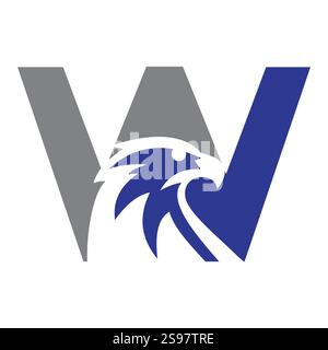 Initial Letter W Eagle Logo. Eagle Head Logo Concept For Business Company Vector Template Stock Vector