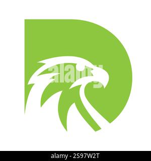 Initial Letter D Eagle Logo. Eagle Head Logo Concept For Business Company Vector Template Stock Vector