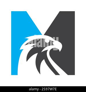 Initial Letter M Eagle Logo. Eagle Head Logo Concept For Business Company Vector Template Stock Vector