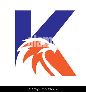 Initial Letter K Eagle Logo. Eagle Head Logo Concept For Business Company Vector Template Stock Vector