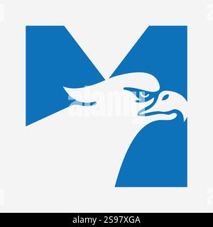 Initial Letter M Eagle Logo. Eagle Head Logo Concept For Business Company Vector Template Stock Vector