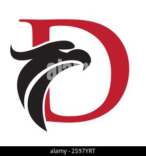 Initial Letter D Eagle Logo. Eagle Head Logo Concept For Business Company Vector Template Stock Vector