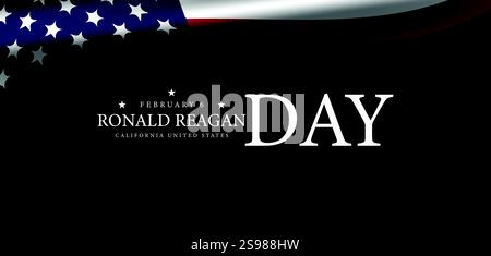 Commemorating Ronald Reagan's Impact on California and the United States Stock Vector