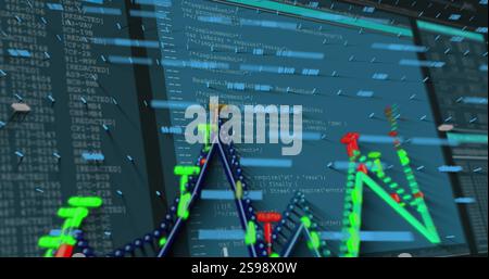 Image of data processing over diagrams Stock Photo