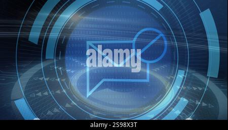 Image of scope scanning over envelope and data processing Stock Photo