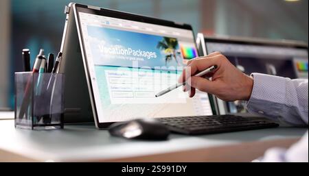 Male Designer Working On Computer In Office Stock Photo