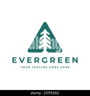 Pine Triangle Pine Spruce Hemlock Pine Conifer Cedar Conifer Spruce Larch Pine Tree Forest Vintage Retro Hipster Vector Logo Design Template Stock Vector