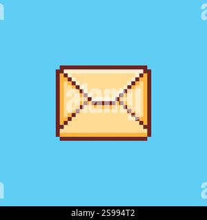 Pixel art Envelope game asset design Stock Vector