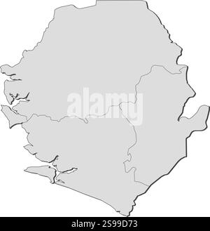 Map of Sierra Leone with the provinces Stock Vector Image & Art - Alamy