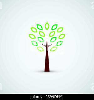 Creative and unique tree logo design icon template Stock Vector