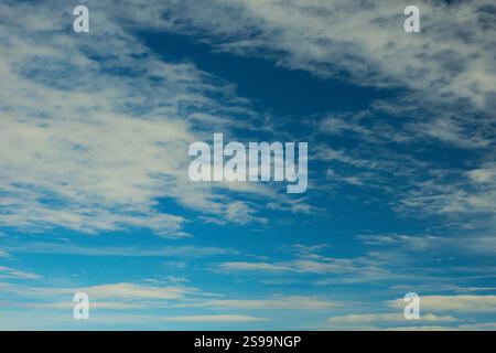 Breathtaking view of a blue sky with clouds. Stock Photo