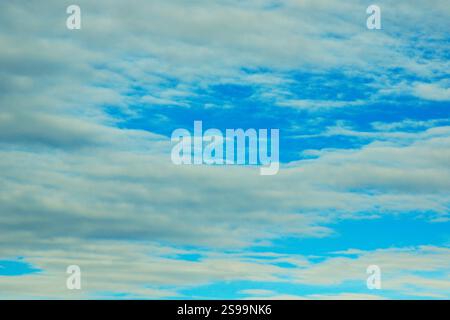 Breathtaking view of a blue sky with clouds. Stock Photo