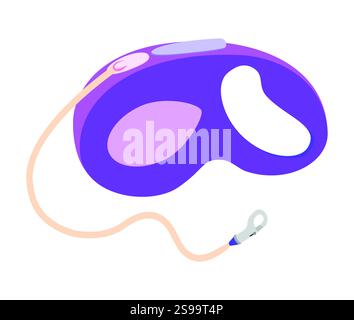 Stylish purple Dog Collar and Leash Set designed specifically for Pet Owners. Vector illustration. Pet shop. Stock Vector