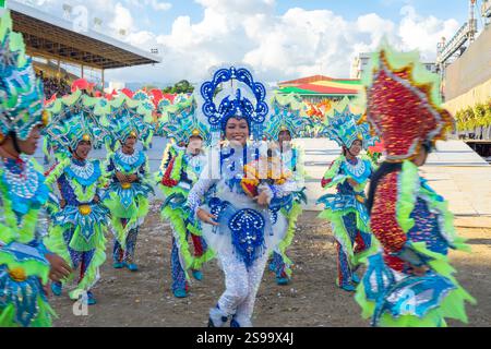 2025 Dance performers at Grand Parade at  Sinulog festival in Cebu, Philippines Stock Photo