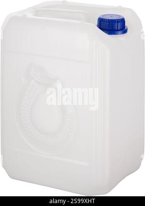 White Plastic Container with Blue Cap Stock Photo