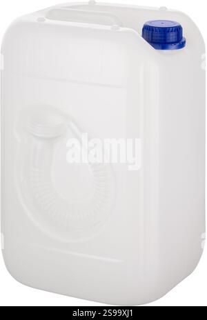 White Plastic Container with Blue Cap Stock Photo