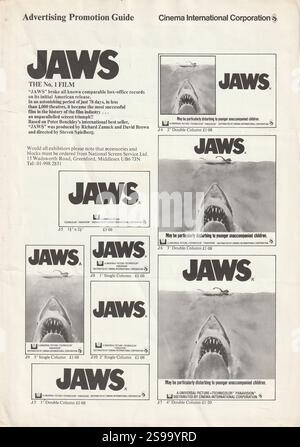 Jaws (Universal,1975 ) Based on Peter Benchley's best-selling novel ...