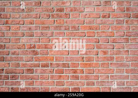 Background from a wall made of clean red bricks Stock Photo