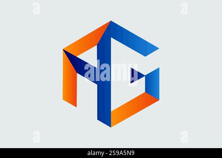 AG Logo Design Professional & Classic Stock Vector