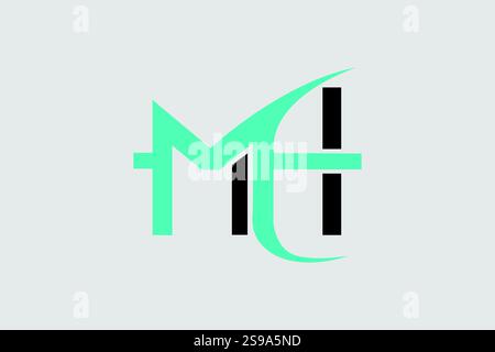 MH Logo Design Professional & Classic Stock Vector