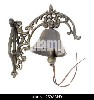 Antique metal doorbell. Isolated picture Stock Photo