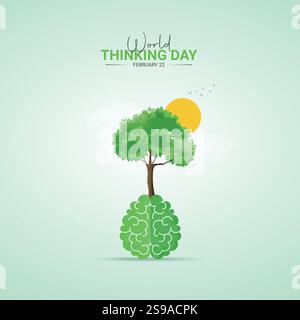 World Thinking Day. Thinking Day creative design Feb 22. social media poster, vector Stock Vector