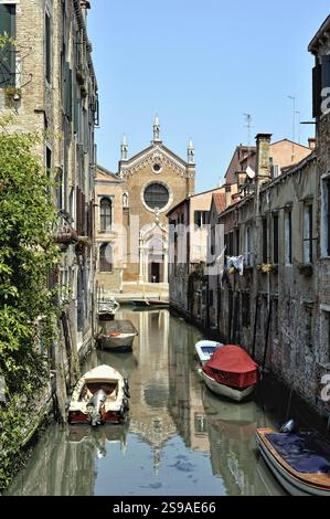 Cityscape of Venice. Canal and houses all around Stock Photo - Alamy