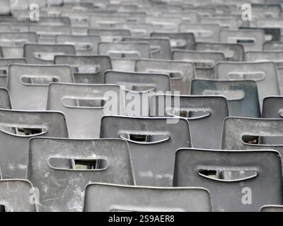 many attendance chairs seats empty detail Stock Photo