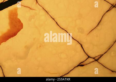 Natural pattern of onyx beige colour polished disc mineral. Super high resolution. ONYX Onice cherry white. Background, St. Petersburg, Russian Federa Stock Photo