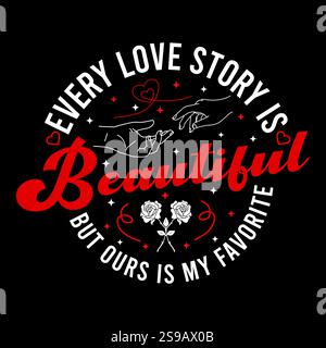 Valentine's day vector text typography design Stock Vector