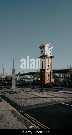The clock tower at Altrincham interchange Stock Photo - Alamy