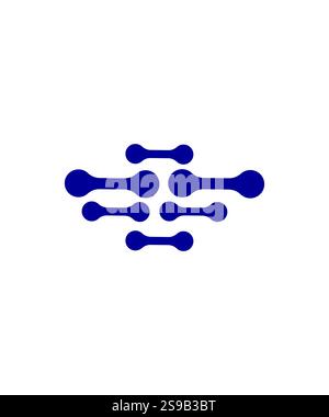 abstract molecule tech logo, blue Molecule logo, vector illustration Stock Vector