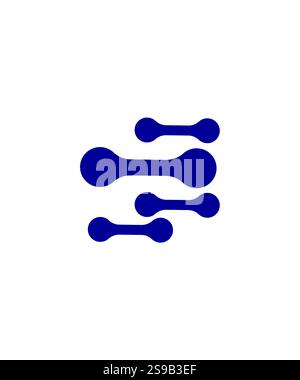 abstract molecule tech logo, blue Molecule logo, vector illustration Stock Vector