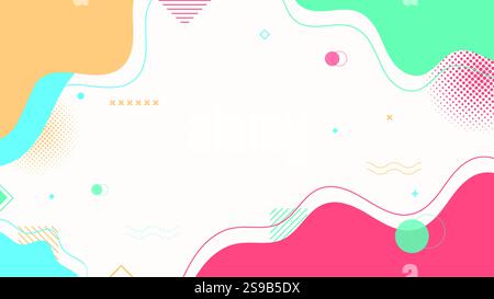 Vector abstract pop art pattern background with lines and dots. Vector pattern. Color wave template and presentation design, geometric shapes in trend Stock Vector