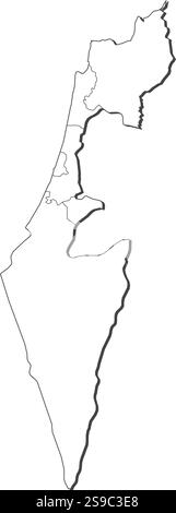 Map of Israel, contous as a black line Stock Vector Image & Art - Alamy