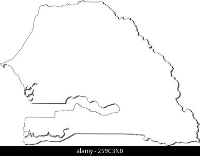 Map of Senegal, contous as a black line Stock Vector Image & Art - Alamy