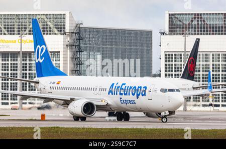 in the photo a Boeing 737-8GJ of the Eurowings company Stock Photo - Alamy