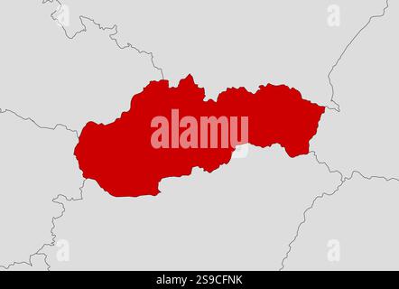 Slovakia Postcode Map of Slovakia and nearby countries, Slovakia is highlighted in white ...
