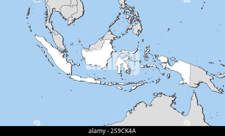 Indonesia Map black and white illustration Stock Vector Image & Art - Alamy