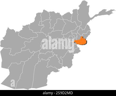 Map of Afghanistan with the provinces, Nangarhar is highlighted Stock ...