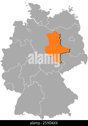 map-of-germany-with-the-provinces-saxony-anhalt-is-highlighted-stock