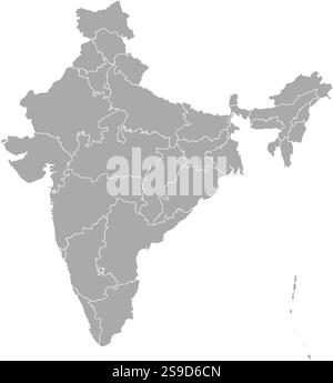 Map of India with the provinces, Daman and Diu is highlighted Stock ...