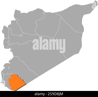 Suweida Map Map of Syria with the provinces, As-Suwayda is highlighted Stock Vector ...