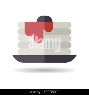 Pancake vector icon. Fast food sign. Graph symbol for cooking web site and apps design, logo, app, UI Stock Vector