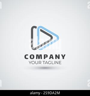 Media play logo design icon template Stock Vector