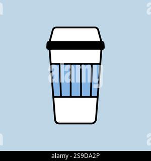 Takeaway paper coffee cup vector icon. Fast food sign. Graph symbol for cooking web site and apps design, logo, app, UI Stock Vector